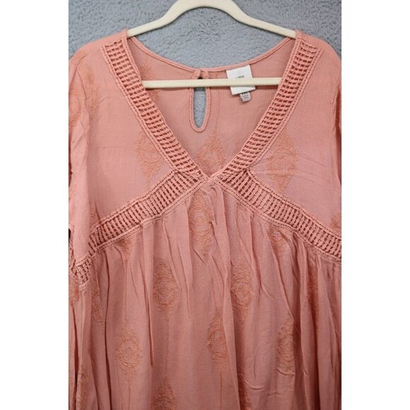 Knox Rose Long Puff Sleeve Embroidered Dress-Size XXL-Boho-Hippie-Pockets - Picture 2 of 12